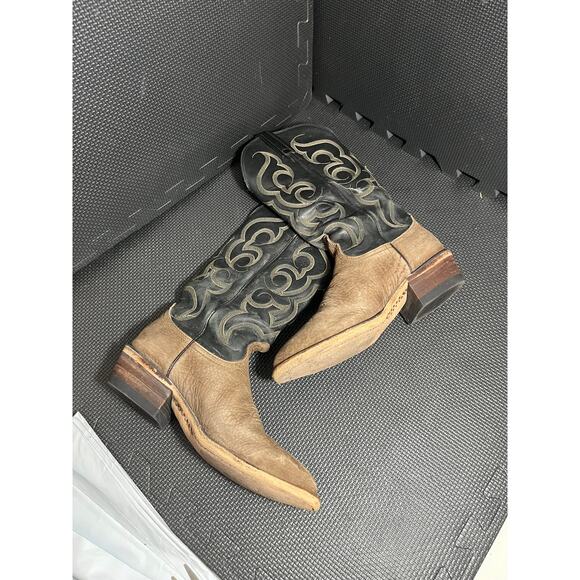 VINTAGE‎ NOCONA BROWN WESTERN COWBOY EMBROIDERED LEATHER BOOTS SIZE 6 C Womens - Picture 4 of 10